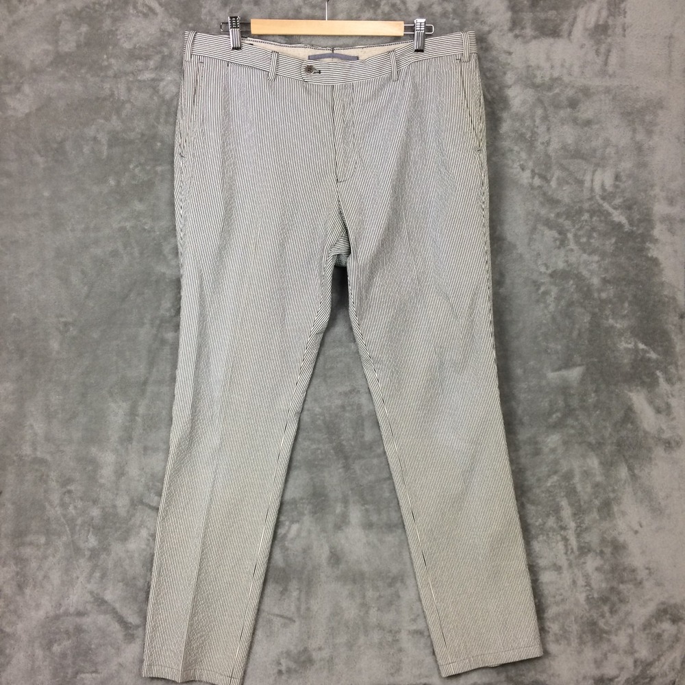 SuitSupply Subalpino Pants Mens 38 Made in Portugal Resort Seersucker READ